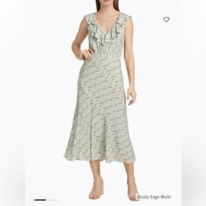 Paige Shona Ruffled Floral Midi Dress